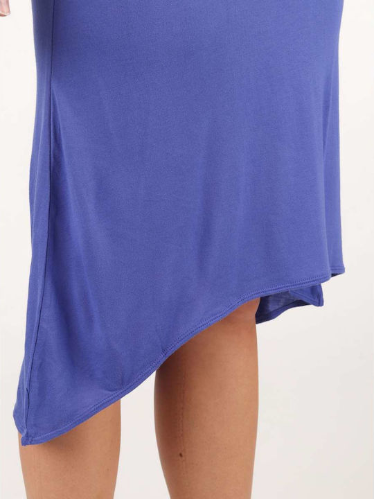 Ruffle Sommer Midi Damenkleid Ultra Marine