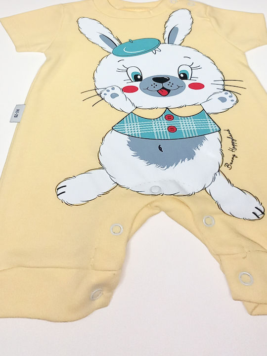 Baby yellow short-sleeved overalls "Bunny"