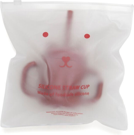 Petit Monkey Baby Cup with Handles and Straw made of Silicone Green 175ml