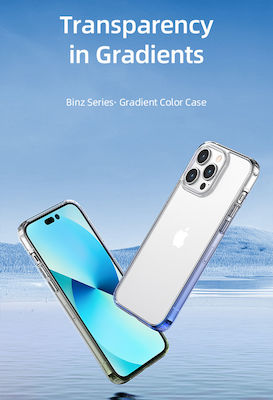 Usams Binz Umschlag Rückseite Silikon Transparent Blue (iPhone 14) IP14BA02