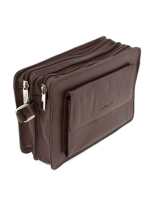 Leather Men's Bag Handbag Brown