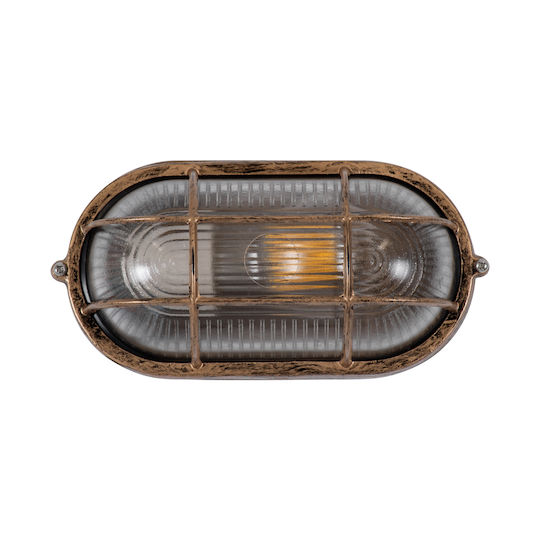 GloboStar BOATLIGHT Επιτοίχια Χελώνα Εξωτερική E27 IP65 21x10.4x9εκ.