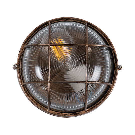 GloboStar Boatlight Wandmontierte Außen-Schildkrötenleuchte E27 IP65 17.5x17.5x9εκ.
