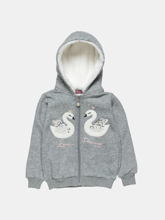 Alouette Kids Sweatshirt Cardigan with Hood Gray