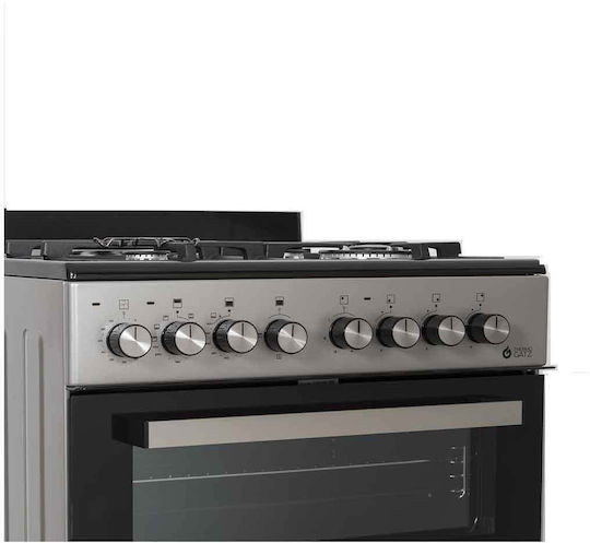 Thermogatz TGS 8001 IX Gas- & Elektroherd 92Es mit Gas- & Elektrokochfeldern B60cm. Inox