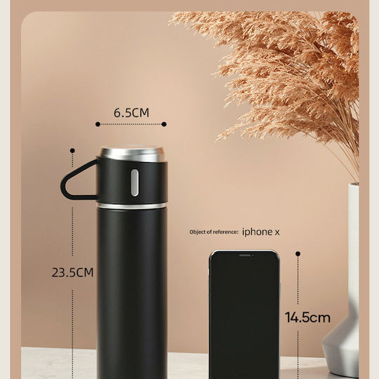 Techsuit Μπουκάλι Θερμός Ανοξείδωτο 500ml Μαύρο