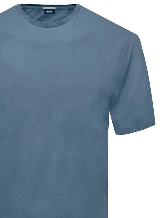 Double Herren T-Shirt Kurzarm Blau