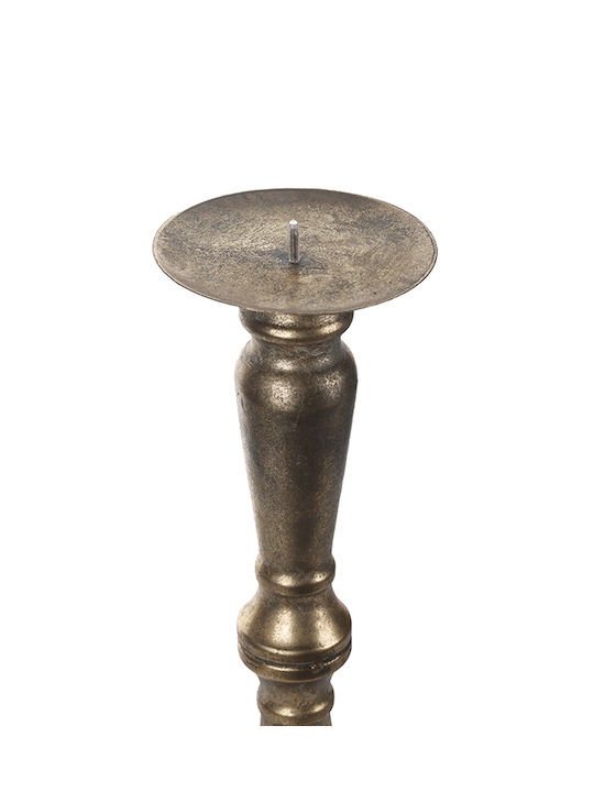 Candlestick Metallic Antique 0x13x42cm Gold OEM