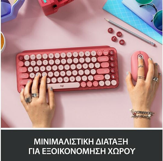 Logitech POP Emoji Wireless Bluetooth Keyboard Only English US Heartbreaker