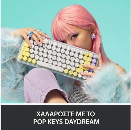 Logitech POP Emoji Безжично Само клавиатура Английски US Daydream