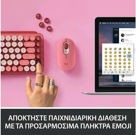 Logitech POP Emoji Wireless Bluetooth Keyboard Only English US Heartbreaker