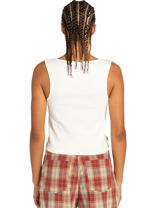 Yarnhill Γυναικείο Καλοκαιρινό Crop Top Βαμβακερό Αμάνικο Λευκό