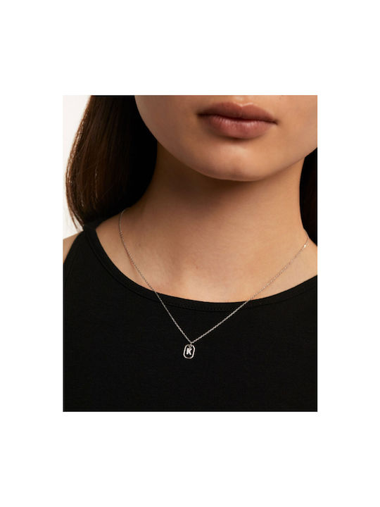 P D Paola Necklace Monogram from Silver with Zircon