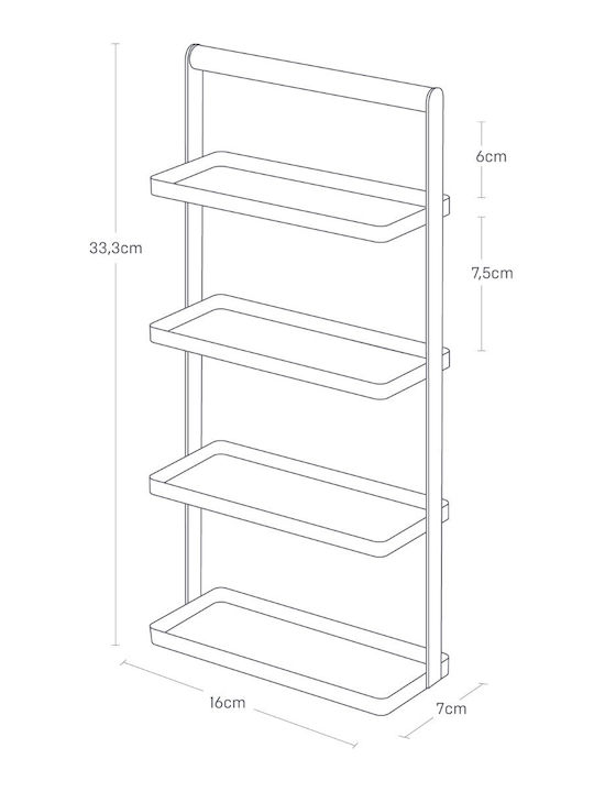 Yamazaki Tosca Stand Pentru Bijuterii Metalic Alb 16.5x7x33cm
