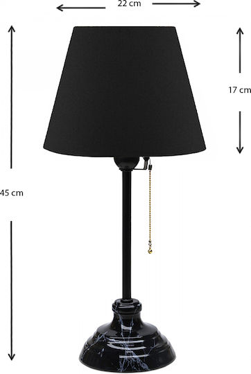 Megapap Vienna Metal Table Lamp for Socket E27 with Black Shade and Base