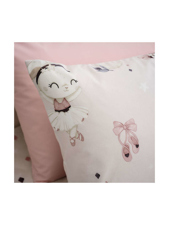 Vesta Home Σετ Σεντόνια Μονά Βαμβακερά Ballarina Ροζ 170x260cm 3τμχ