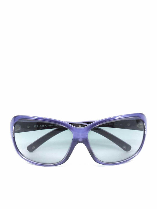 Prada Women's Sunglasses with Purple Plastic Frame and Green Gradient Lens SPR20I 7ZO3M1