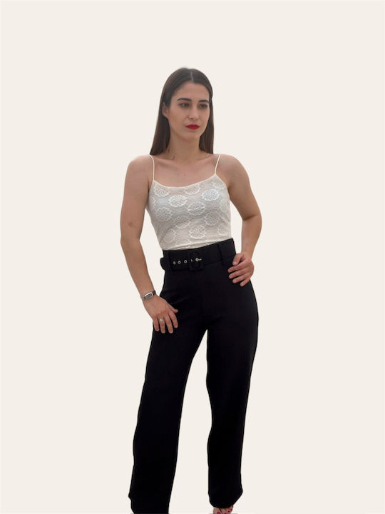 Black Pants with Belt Plus Size