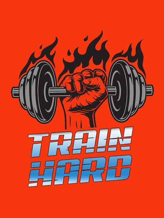 Takeposition Φούτερ Train Hard σε Λευκό χρώμα