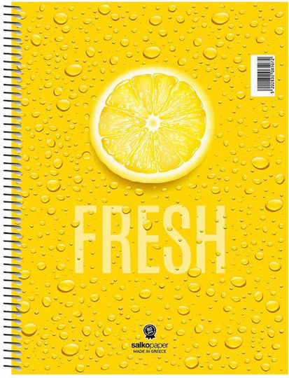 Salko Paper Spiral Ruled Notebook A4 90 Paper Sheets 3 Subjects Salko Fresh (Miscellaneous Designs)