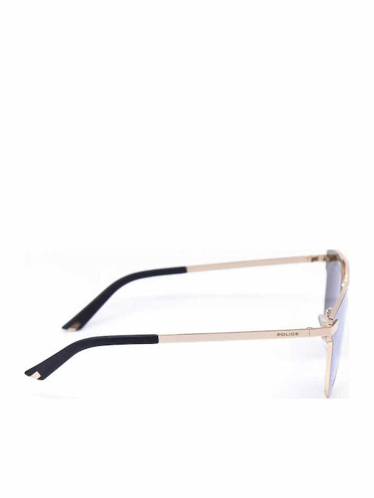 Police Halo 2 Women's Sunglasses with Gold Frame and Yellow Gradient Lens SPL349 300G