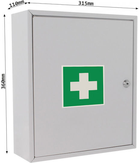 Comsafe MK-1 Metallic Wall-Mounted First Aid Kit with Lock