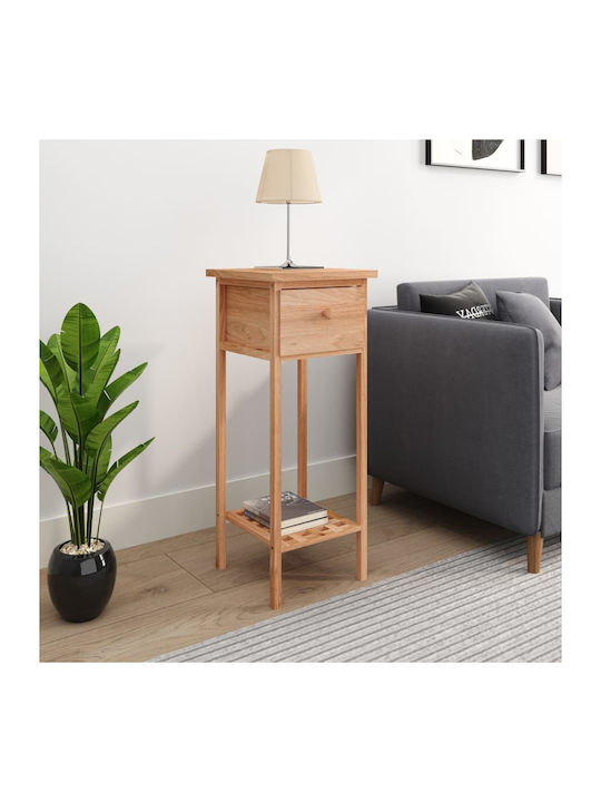 Square Solid Wood Side Table Natural L25xW25xH60cm