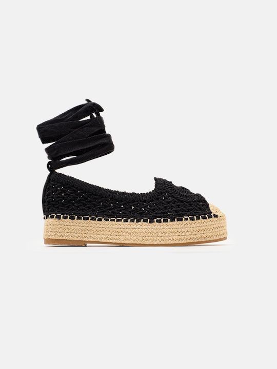 InShoes Geflochtene Damen Espadrilles in Schwarz Farbe