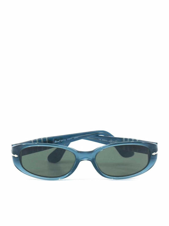 Persol Unisex Sunglasses with Brown Tartaruga Horn-Rimmed Frame and Green Lens PO2607S 224/31
