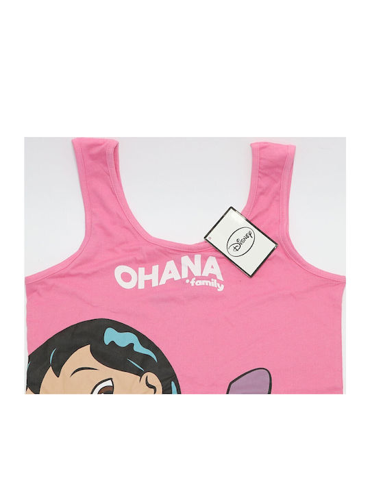 Disney Summer Women's Nightdress Pink Lilo & Stitch Nightgown
