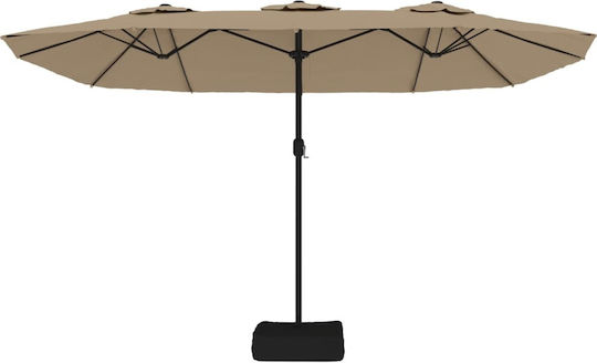 Quadratischer Kunststoff-Garten- und Terrassen-Sonnenschirm Braune 4,49x2,65xH2,45m