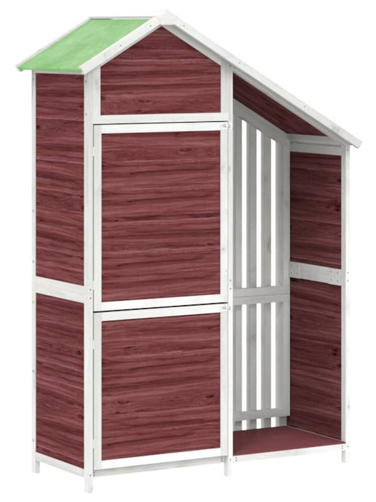 Wooden Garden Warehouse with Double-Leaf Door Brown L1.2xW0.535xH1.7cm