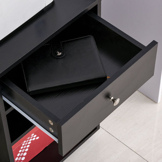 Office Storage Chipboard Drawer with Wheels & 1 Drawers Black L60xW40xH68.5cm