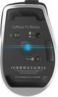 3Dconnexion CadMouse Pro Kabellos & Verkabelt Ergonomisch Bluetooth Maus Gray