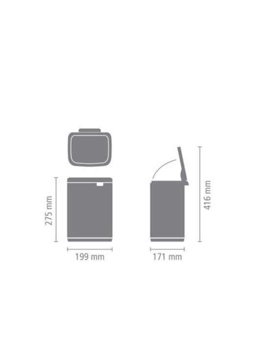 Brabantia Coș Mic De Gunoi Din Plastic Negru 4lt