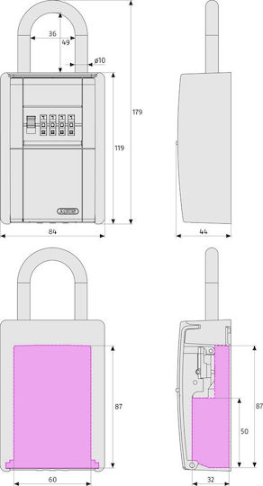 Abus Plastic Padlock Brass Combination 1pcs
