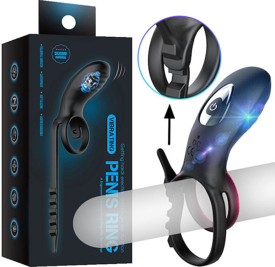 Kinksters Vibrating Cock Ring Schwanz Silikon Schwarz