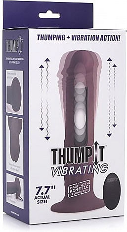 7X Realistic Vibrator With Remote Control Brown