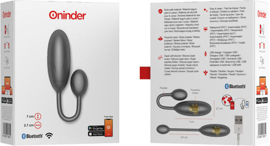 Oninder Vibrator Egg cu Telecomandă 7cm Negru