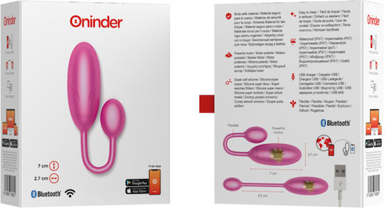 Oninder Mini Δονητής Egg με Απομακρυσμένο Έλεγχο 7cm Ροζ