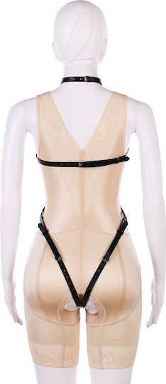 Kinksters Kinksters Leder- und Latex-Outfit Harness Schwarz