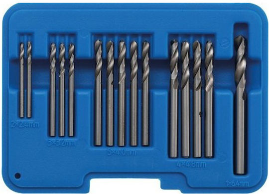 BGS Technic Satz 15 Bohrer HSS mit Zylindrischem Schaft für Metall