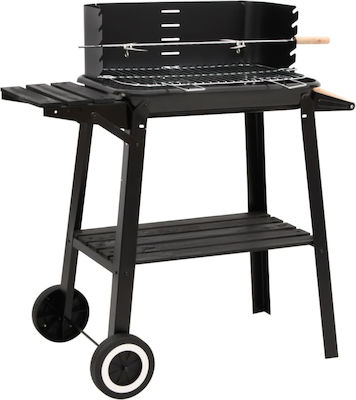 vidaXL Charcoal Grill with Rotisserie and Wheels 83cmx41cmcm