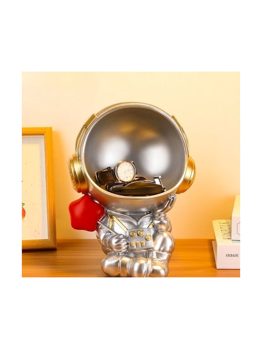 Large Plastic Decorative Astronaut for Storage 21x19x26 - Silver