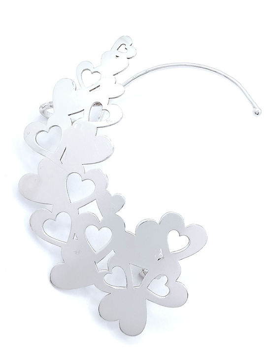 PS Silver Μονό Σκουλαρίκι Ear Climber από Ασήμι