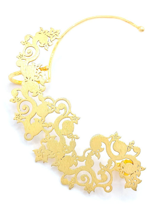 PS Silver Single Earring Ear Climber made of Silver Gold Plated