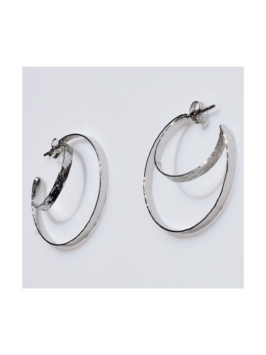 Bizoutaki Earrings Hoops made of Silver