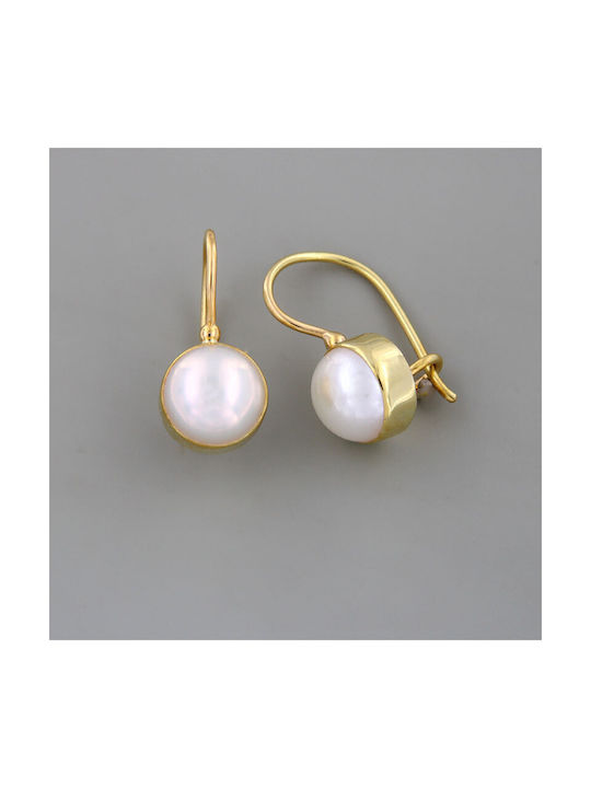 Ios Earrings Pendants made of Gold 18K with Stones & Pearls