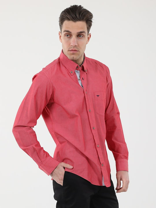 Dors Men's Shirt Long Sleeve Cotton Red