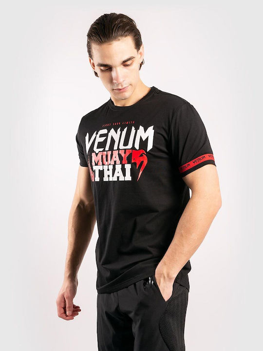 Venum Bărbați Cu mânecă scurtă Tricou VENUM-03856-100 pentru Muay Thai Neagră